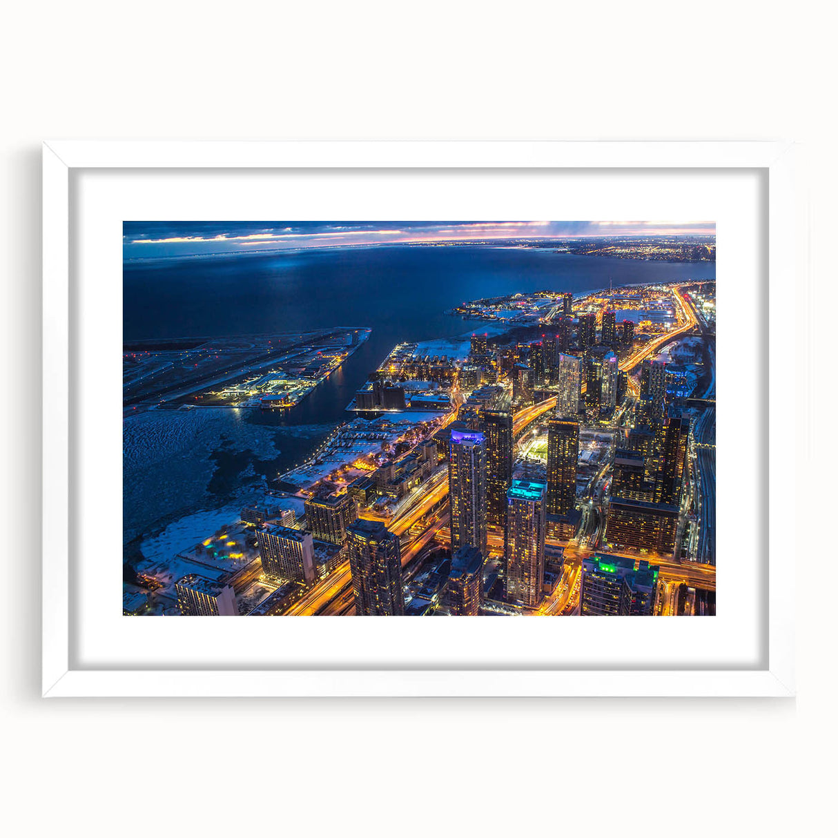 Abstract art print featuring swirling patterns in blue and gray tones on canvas, suitable for dining room or bedroom decor.