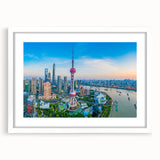 Abstract art print featuring swirling blue and white patterns on canvas, suitable for modern bedroom or dining room decor.