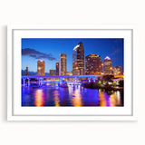 Abstract art print featuring swirling blue and green tones on canvas.