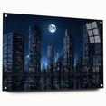 Large abstract wall art in muted gray and blue tones on canvas, suitable for bedroom or dining room decor.