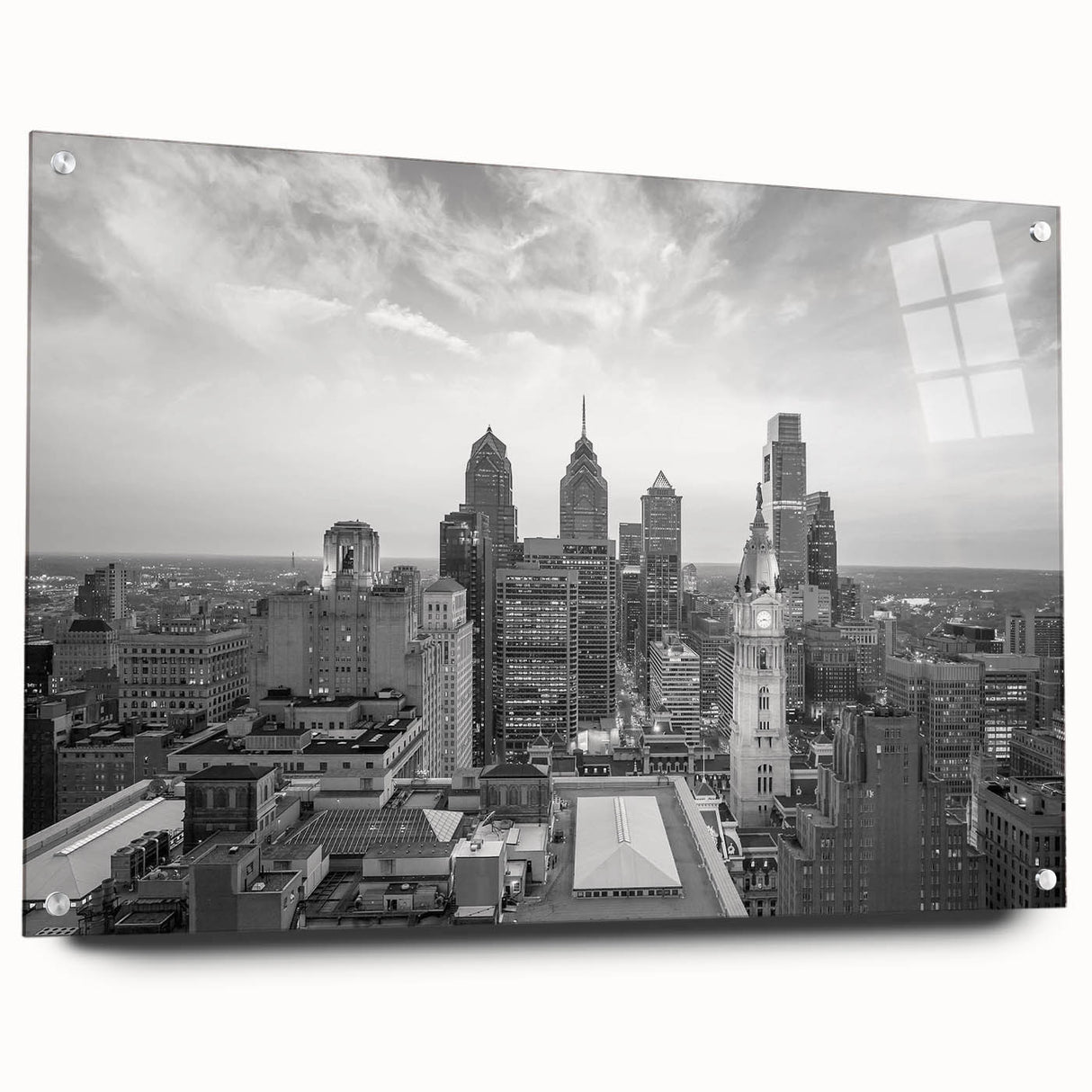Large abstract wall art on canvas featuring swirling blue and gray tones, ideal for modern bedroom or dining room decor.