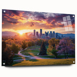 Large abstract wall art in blue and gold tones on canvas, suited for enhancing a bedroom or dining room ambiance.