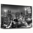 Large abstract wall art on canvas featuring swirling blue and gray tones, ideal for bedroom or dining room decor.