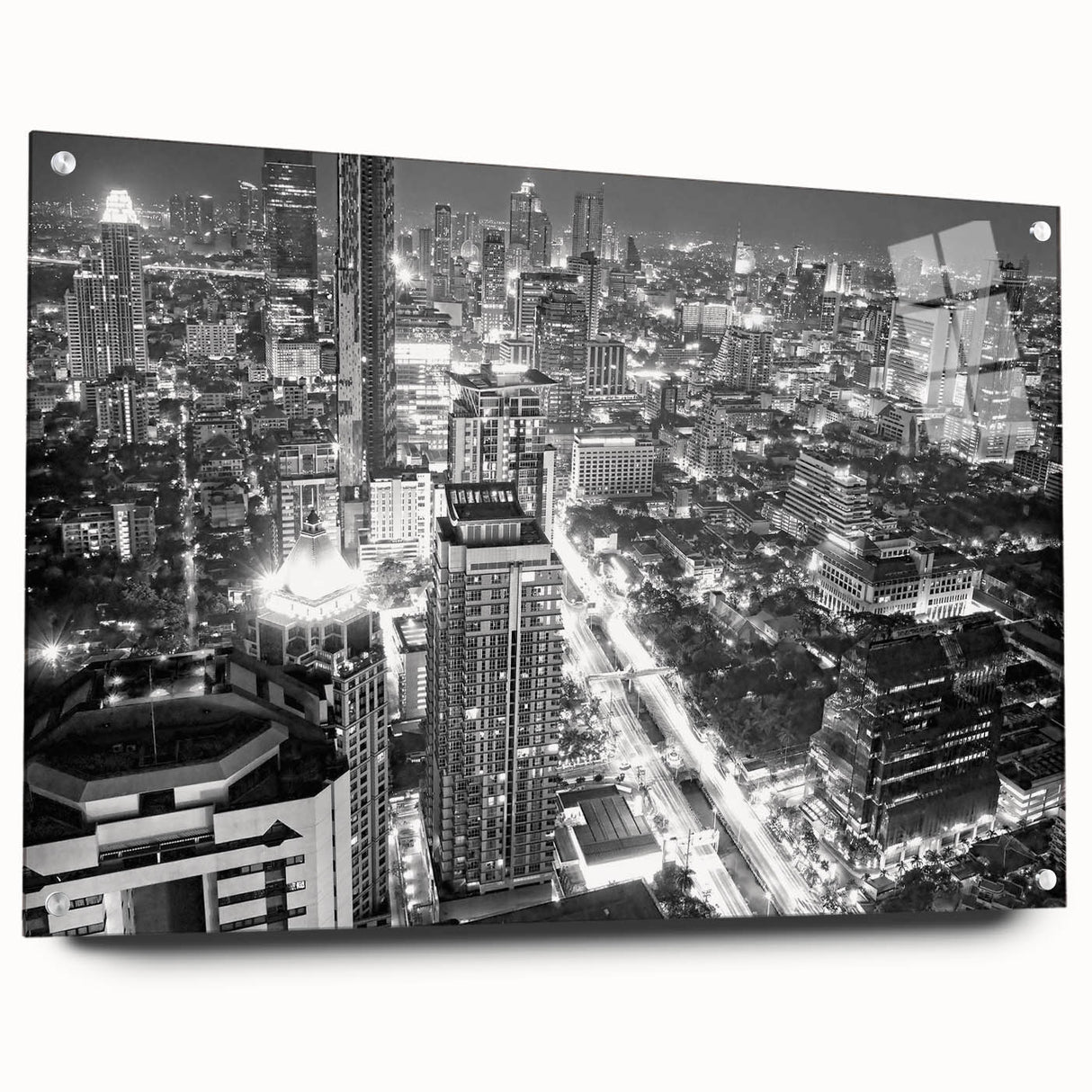 Large abstract wall art featuring swirling blue and gray tones on canvas, suitable for modern bedroom or dining room decor.