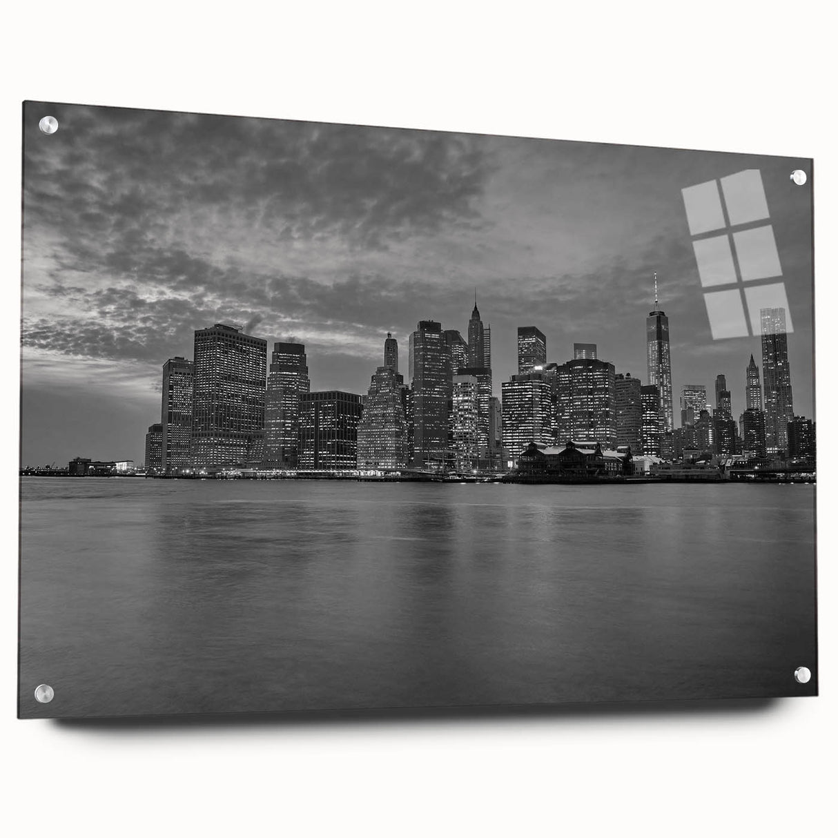 Large abstract wall art on canvas featuring swirling blue and gray tones, ideal for bedroom or dining room decor.