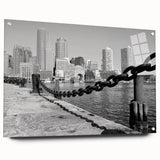 Large abstract wall art depicting swirling blue and gray tones on canvas, suitable for bedroom or dining room decor.