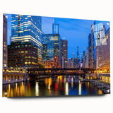 Large abstract wall art in vibrant orange and blue tones on rolled canvas, suitable for bedroom or dining room decor.