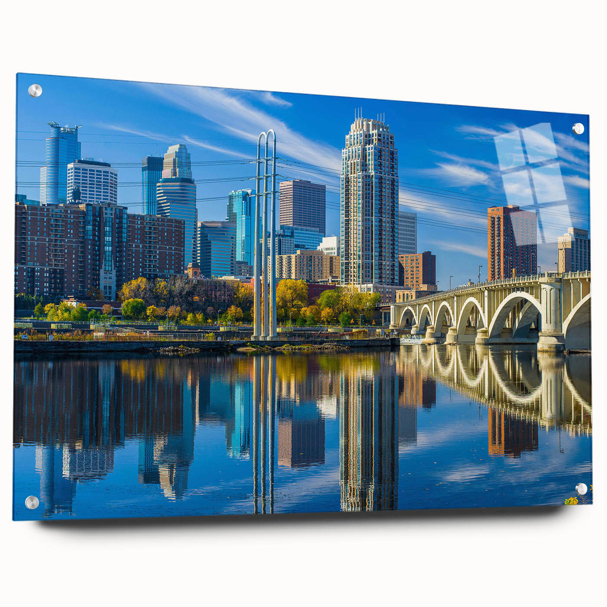 Large abstract wall art in blue and white tones on canvas, suitable for bedroom or dining room decor.