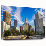 Large abstract wall art in blue and gray tones on canvas, suitable for bedroom or dining room decor.