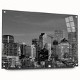 Large abstract wall art featuring swirling blue and gray tones on canvas, suitable for bedroom or dining room decor.