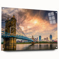 Large abstract wall art on canvas featuring swirling blue and gray tones, ideal for modern bedroom or dining room decor.