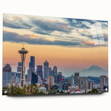 Large abstract wall art in vibrant orange and blue tones on canvas, suitable for bedroom or dining room decor.