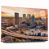 Large abstract wall art featuring swirling blue and gray tones on canvas, suitable for bedroom or dining room decor.