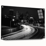 Large abstract wall art featuring swirling blue and gray tones on canvas, suitable for bedroom or dining room decor.