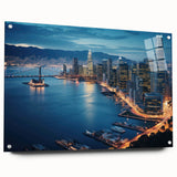 Large abstract wall art featuring swirling blue and gray tones on canvas, suitable for bedroom or dining room decor.
