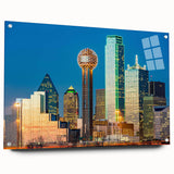 Large abstract wall art in vibrant blue and gold tones on canvas, ideal for modern bedroom or dining room ambiance.