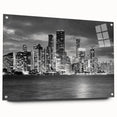 Large abstract wall art in muted grays and blues on canvas, ideal for modern bedroom or dining room ambiance.