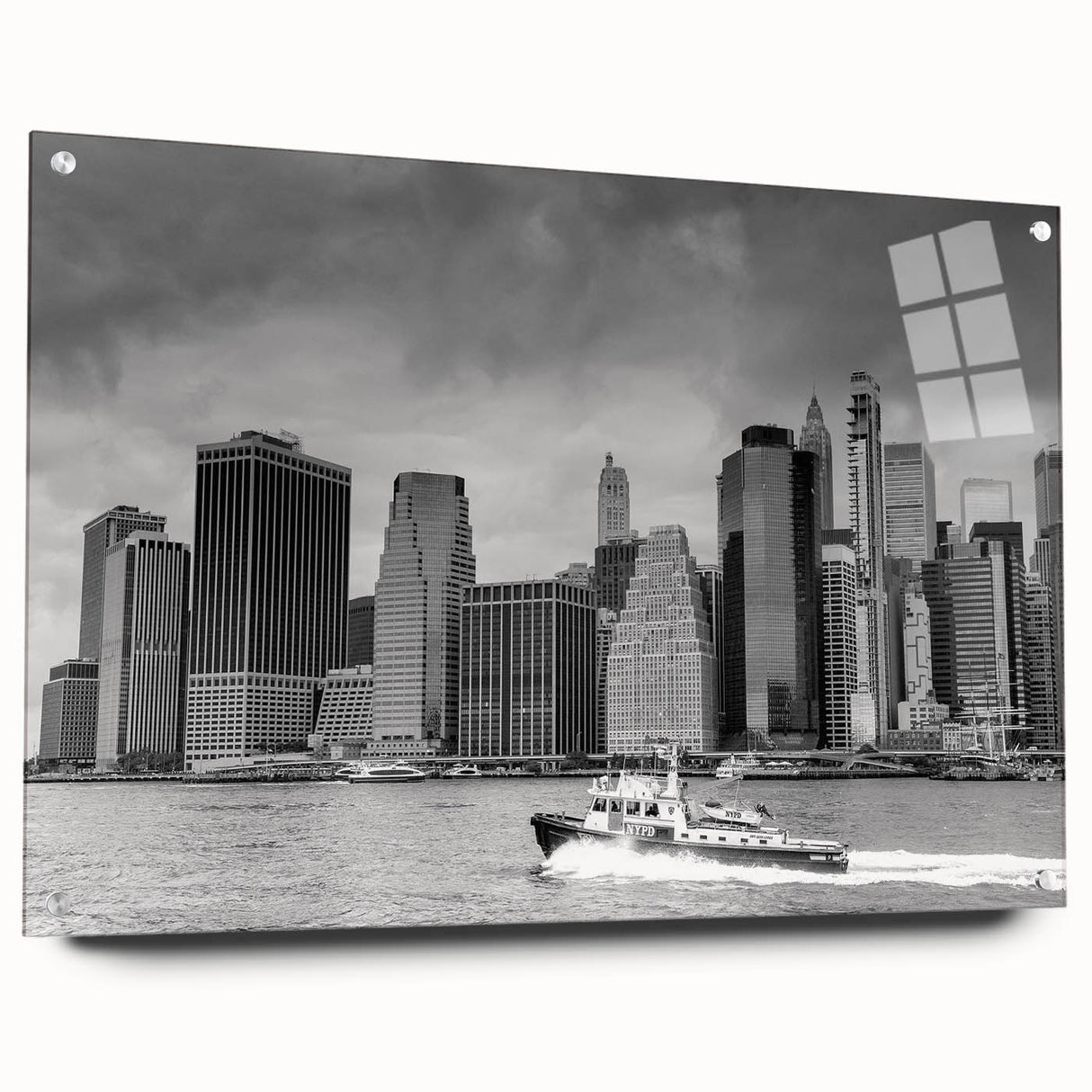 Large abstract wall art featuring swirling blue and gray tones on a canvas, suitable for bedroom or dining room decor.