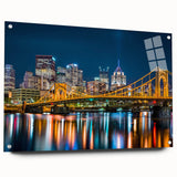 Large abstract wall art in blue and grey tones on canvas, suitable for bedroom or dining room decor.