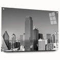 Large abstract wall art on canvas featuring swirling blue and gray tones, ideal for modern bedroom or dining room decor.