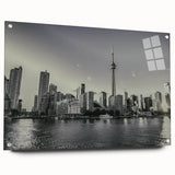 Large abstract wall art in muted gray and blue tones on canvas, suitable for bedroom or dining room decor.