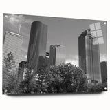 Large abstract wall art featuring swirling blue and gray tones on canvas, suitable for bedroom or dining room decor.