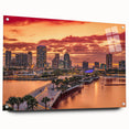 Large abstract wall art in vibrant blue and orange hues on canvas.