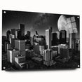 Large abstract wall art on canvas featuring swirling blue and gray tones, ideal for bedroom or dining room decor.