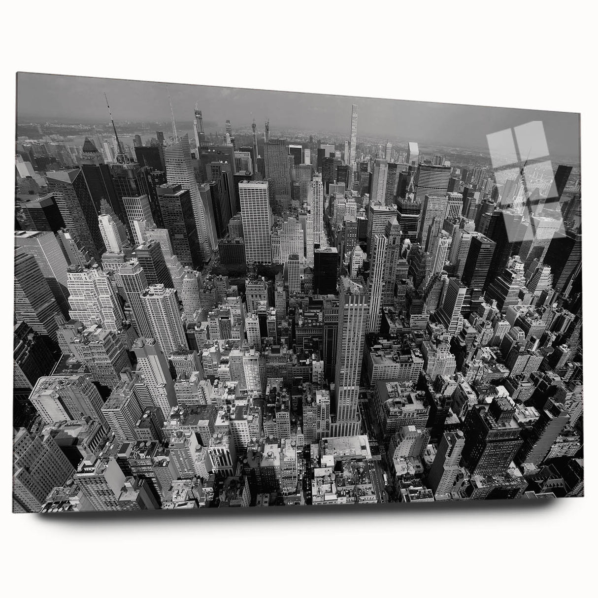Large abstract wall art print in blue and gray tones on canvas, suitable for bedroom or dining room decor.