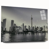 Large abstract wall art in muted gray and blue tones on canvas, suitable for bedroom or dining room decor.