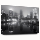 Large abstract wall art in blue and grey tones on canvas, ideal for bedroom or dining room decor.