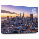 Large abstract wall art print with swirling blue and gray tones on canvas, suitable for bedroom or dining room decor.