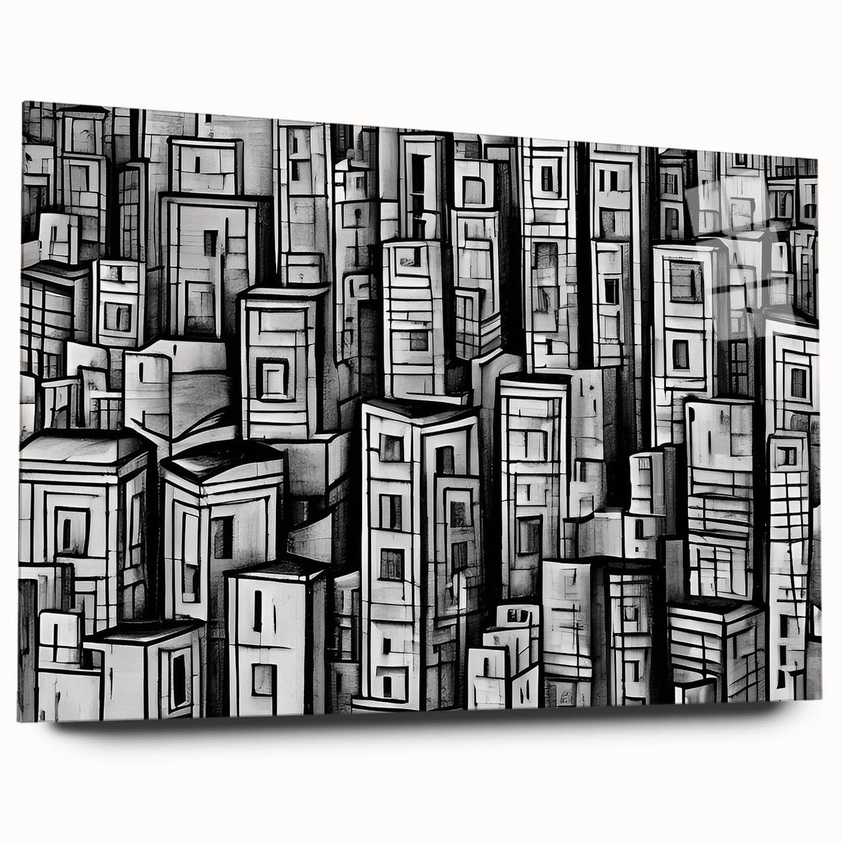 Large abstract wall art featuring swirling blue and gray tones on canvas, ideal for bedroom or dining room decor.