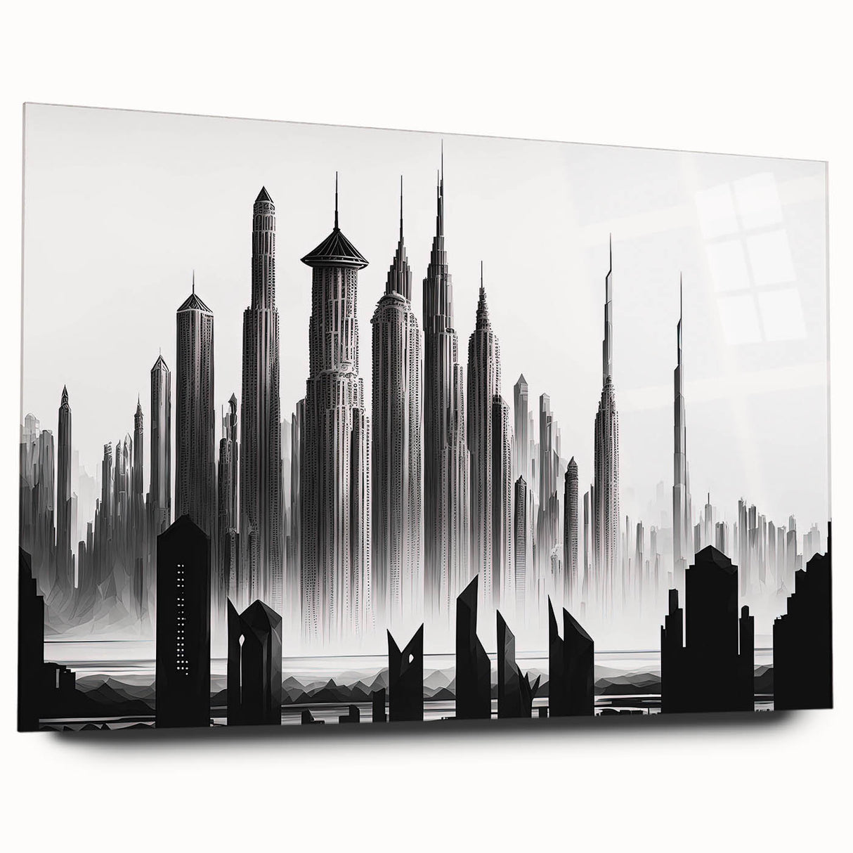 Large abstract wall art featuring swirling blue and grey tones on canvas, ideal for bedroom or dining room ambiance.