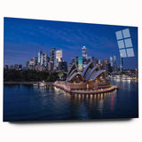 Large abstract wall art in cool blue and gray tones on a rolled canvas, suitable for bedroom or dining room decor.