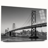 Large abstract wall art in muted gray and blue tones on canvas, ideal for modern bedroom or dining room ambiance.