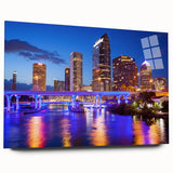 Large abstract wall art in vibrant blue and green tones on canvas, suitable for bedroom or dining room decor.