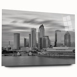 Large abstract wall art in muted grey and blue tones on canvas, ideal for bedroom or dining room decor.
