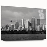 Large abstract wall art in muted gray and blue tones on canvas, ideal for bedroom or dining room decor.
