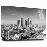 Large abstract wall art print featuring swirling shades of blue and gray, ideal for bedroom or dining room ambiance.