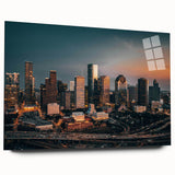 Large abstract wall art featuring swirling blue and gray tones on canvas, ideal for bedroom or dining room decor.