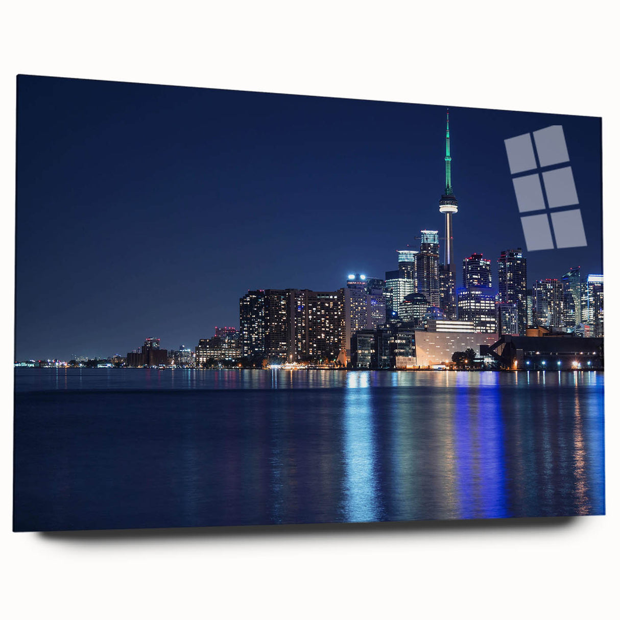 Large abstract wall art in vibrant blue and orange tones on canvas, ideal for bedroom or dining room decor.