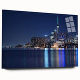 Large abstract wall art in vibrant blue and orange tones on canvas, ideal for bedroom or dining room decor.