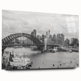 Large abstract wall art print in vibrant blue and orange tones on rolled canvas, ideal for bedroom or dining room decor.