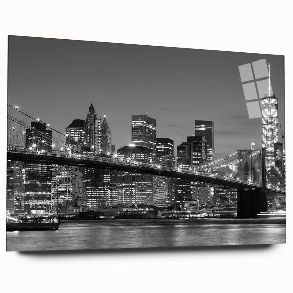 Large abstract wall art in blue and gray tones on canvas, ideal for bedroom or dining room decor.