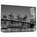 Large abstract wall art in blue and gray tones on canvas, ideal for bedroom or dining room decor.
