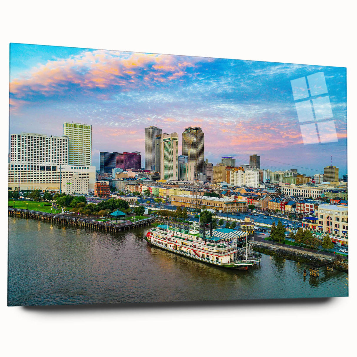 Large abstract wall art in vibrant orange and blue tones on canvas, suitable for bedroom or dining room decor.