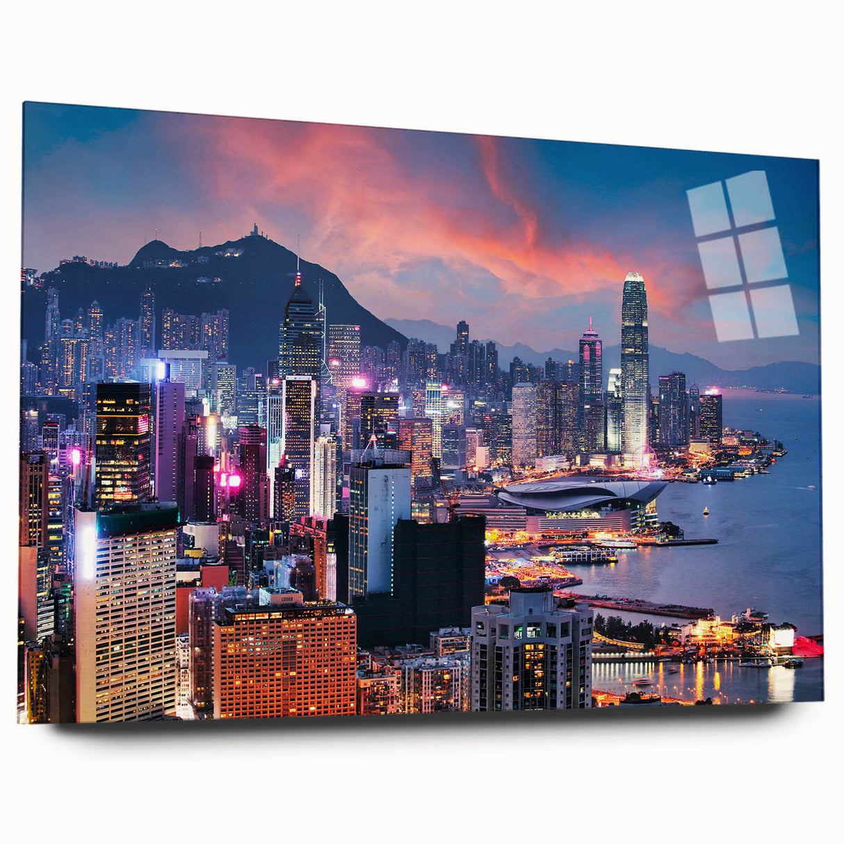 Large abstract wall art in vibrant red and orange tones on canvas, ideal for modern bedroom or dining room ambiance.