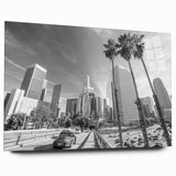 Large abstract wall art in vibrant orange and blue tones on canvas, ideal for bedroom or dining room decor.