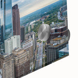 Large abstract wall art in mid-century modernist style, featuring earthy and neutral tones on canvas.